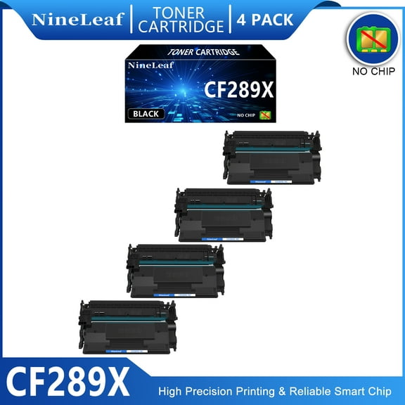 NineLeaf 4-Pack 89X CF289X Compatible Toner Cartridge Replacement for HP 89X Black Toner Cartridge to use for Enterprise M507 M507n M507dn M507x MFP M528f M528dn M528c M528z Printer Ink