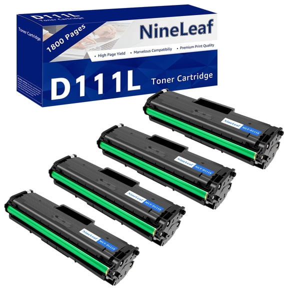 NineLeaf 4 Pack MLT-D111L Compatible Toner Cartridge Replacement for Samsung 111L MLTD111L to use with Xpress M2020W M2022W M2024W M2070FW M2070W Printer