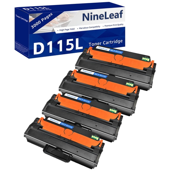 NineLeaf 4 Pack MLT-D115L Compatible Toner Cartridge Replacement for Samsung 115L MLTD115L to use with Xpress SL-M2830DW SL-M2880FW SL-M2670 SL-M2620 SL-2620ND SL-2820DW SL-2820ND M2670FN Printer
