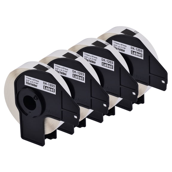 NineLeaf 4 Rolls Compatible for Brother DK-1203 0.66 in x 3.4 in Die-Cut File Folder Labels, 300 Labels Per Roll