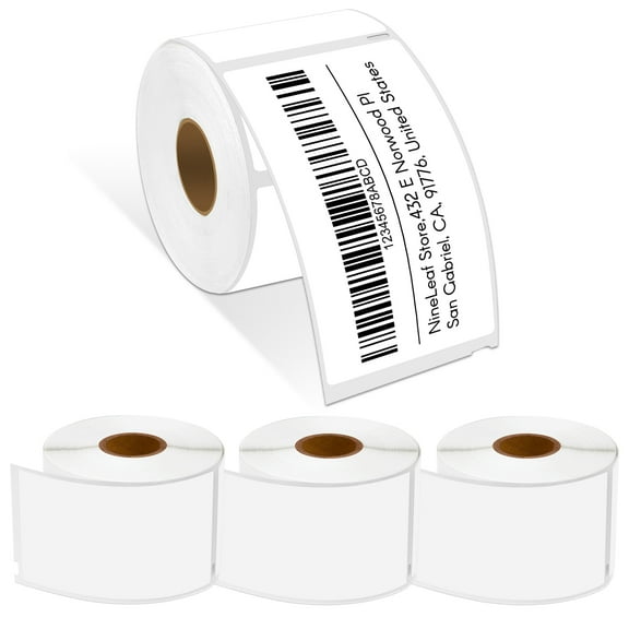 NineLeaf 4 Rolls Compatible for DYMO 30256 2-5/16 in x 4 in Shipping Address Barcode Labels, 300 Labels Per Roll