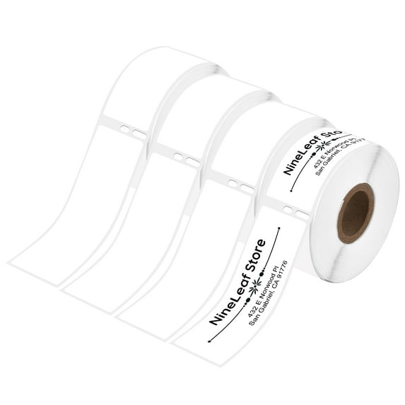 NineLeaf 4 Rolls Compatible for DYMO 30320 1-1/8 in x 3-1/2 in Shipping Address Barcode Mailing Direct Thermal Labels, 260 Labels Per Roll