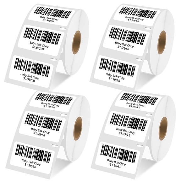 NineLeaf 4 Rolls Compatible for DYMO 30334 2-1/4 in x 1-1/4 in Direct Thermal Shipping Address Barcode Labels, 1000 Labels Per Roll