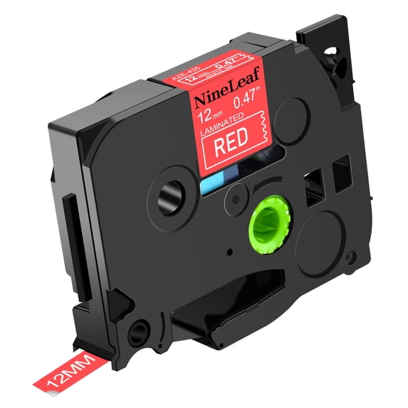 NineLeaf 40 Pack Compatible for Brother P-touch TZe-435 TZe435 TZ-435 TZ435 12mm 1/2'' White on Red Laminated TZe TZ Label Tape 0.47" x 26.2ft