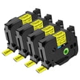 thumbnail image 1 of NineLeaf 4PK Compatible for Brother P-touch HSe-651 HSe651 HS-651 HS651 23.6mm 1'' Black on Yellow TZe TZ Heat Shrink Tubes, 1 of 6