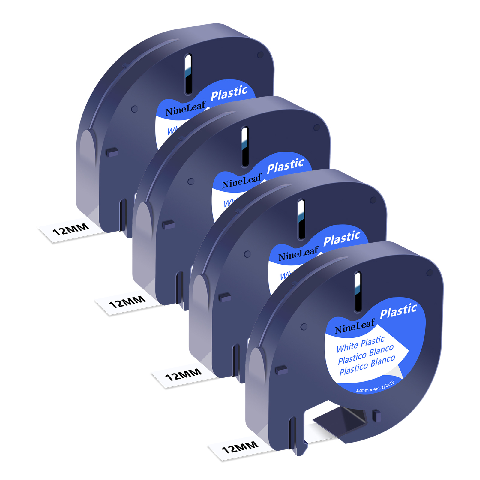 NineLeaf 4PK Compatible for DYMO LetraTag Refills 91331 12mm 1/2 ...