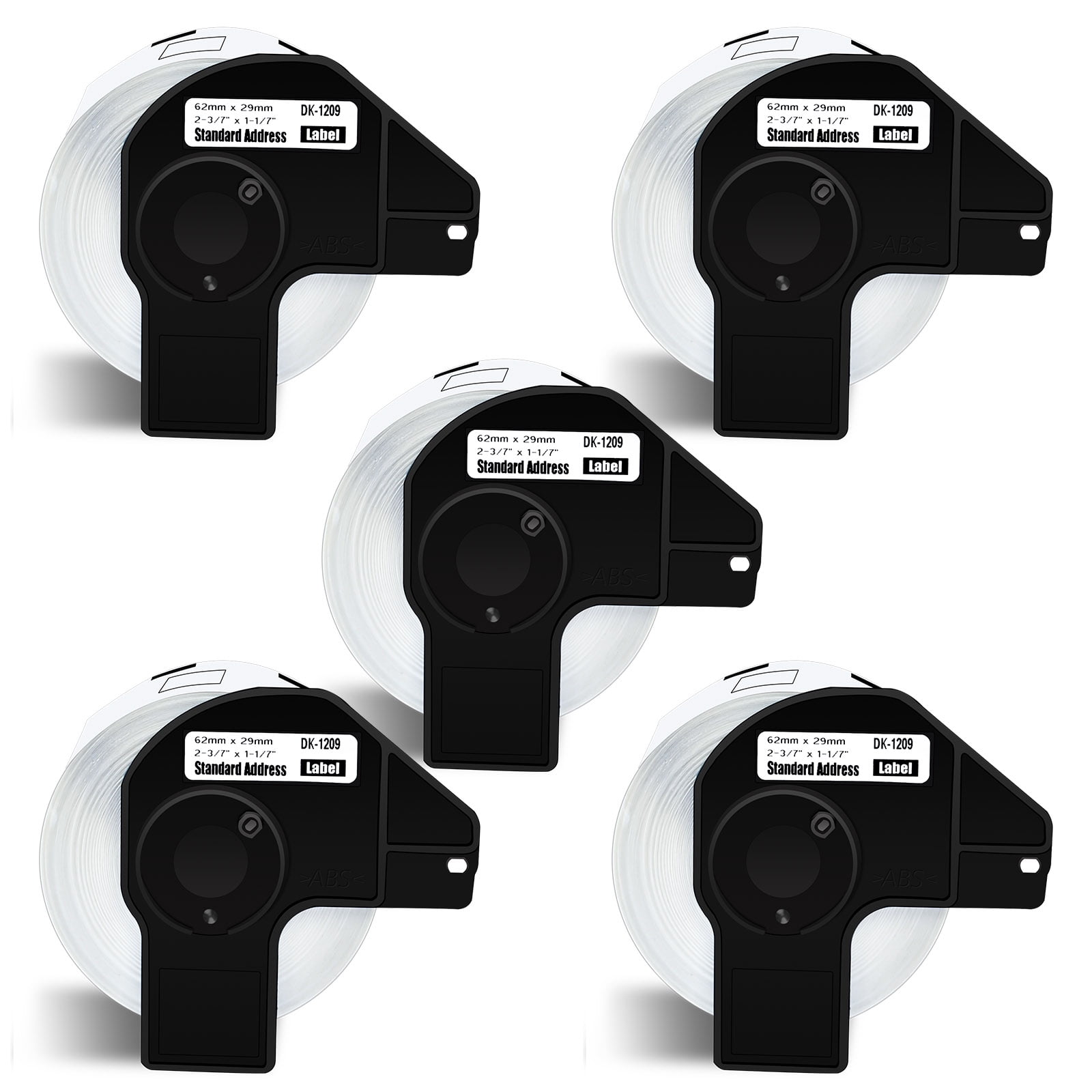 NineLeaf 5 Rolls Compatible for Brother DK-1209 1.1 in x 2.4 in Die-Cut Address & Barcode Labels, 800 Labels Per Roll