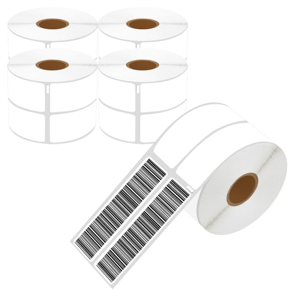 NineLeaf 5 Rolls Compatible for DYMO 30253 1-1/8 in x 3-1/2 in 2-up Address Barcode Labels, 700 Labels Per Roll