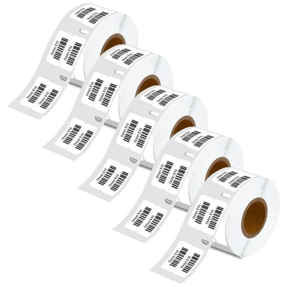 NineLeaf 5 Rolls Compatible for DYMO 30333 1/2 in x 1 in Extra Small 2-up Multipurpose Labels, 1000 Labels Per Roll
