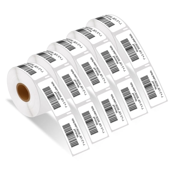 NineLeaf 5 Rolls Compatible for DYMO 30336 1 in x 2-1/8 in Shipping Address Barcode Direct Thermal Labels, 500 Labels Per Roll