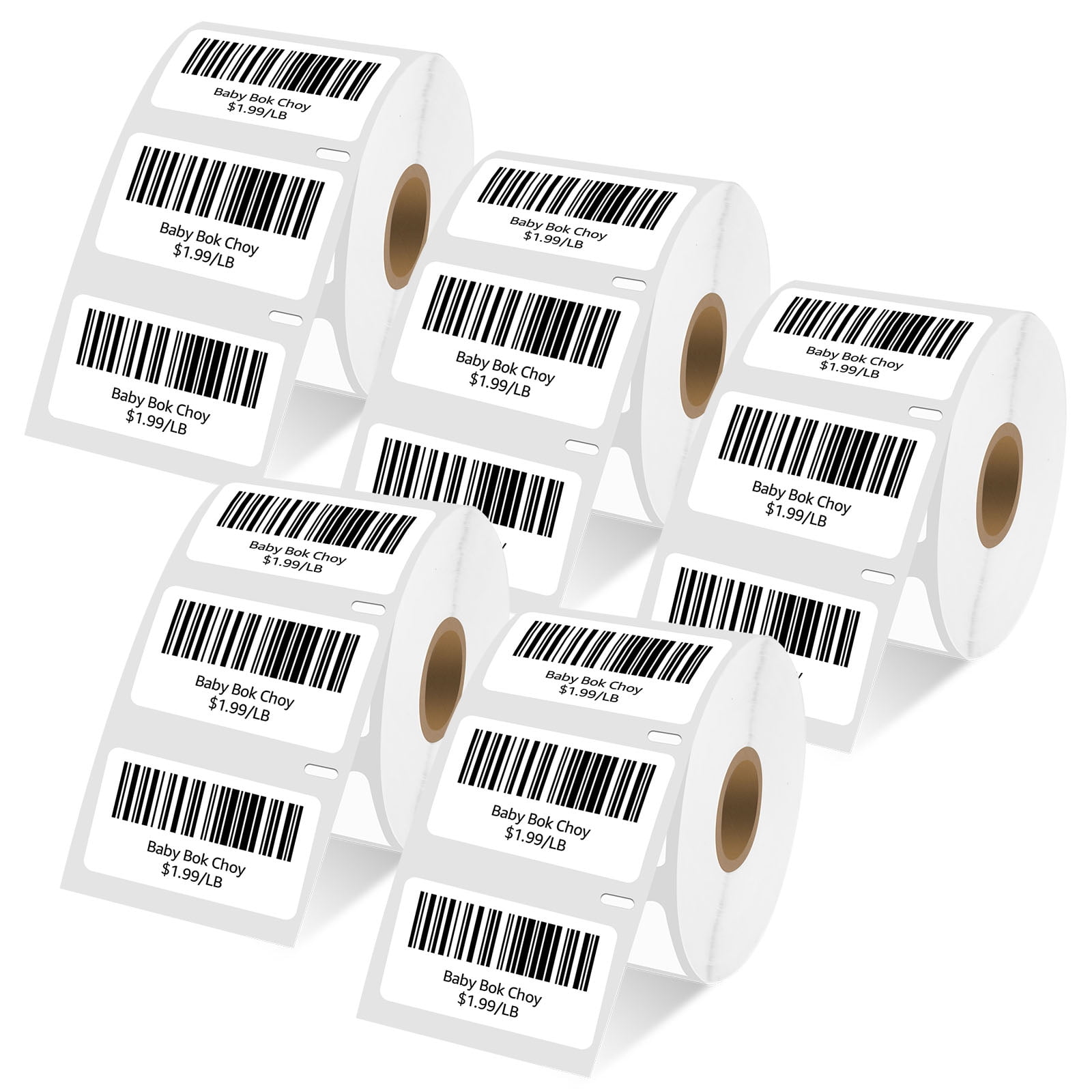 NineLeaf 5 Rolls Compatible for DYMO 30344 2-5/16 in x 4 in White with Red Border Shipping Address Barcode Labels, 300 Labels Per Roll