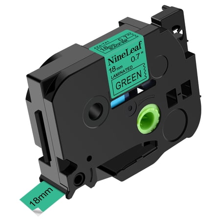 NineLeaf 50 Pack Compatible for Brother P-touch TZe-741 TZe741 TZ-741 TZ741 18mm Green Laminated Label Tape 0.7" x 26.2 ft (18mm x 8m)