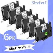 NineLeaf 6 Pack Compatible for Brother P-touch TZe-231 TZe TZ Tape TZ-231 12mm 0.47 White Label Tape