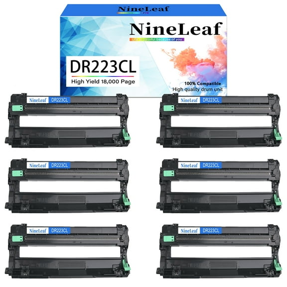 NineLeaf 6 Pack DR223CL (C/Y/M/K) Drum Unit Compatible for Brother DR223 DR-223 Work with HL-L3230CDN HL-L3290CDW DCP-L3550CDW MFC-L3770CDW MFC-L3710CW Printer