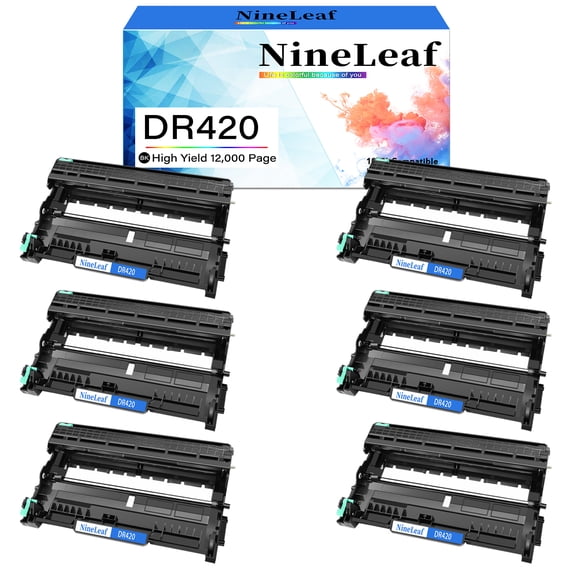 NineLeaf 6 Pack DR420 Drum Compatible Drum Unit Replacement for Brother DR-420 Drum use with HL-2230 HL2240 MFC-7360N MFC-7860DW DCP-7065DN Laser Printer