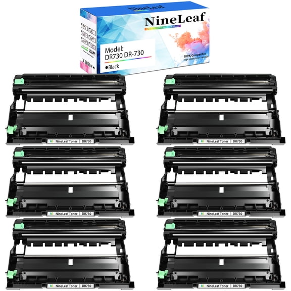 NineLeaf 6 Pack DR730 Compatible Drum Unit Replacement for Brother DR-730 use with DCP-L2550DW HL-L2350DW HL-L2370DW HL-L2390DW HL-L2395DW MFC-L2710DW MFC-L2750DW MFC-L2750DW XL Printer (No toner)