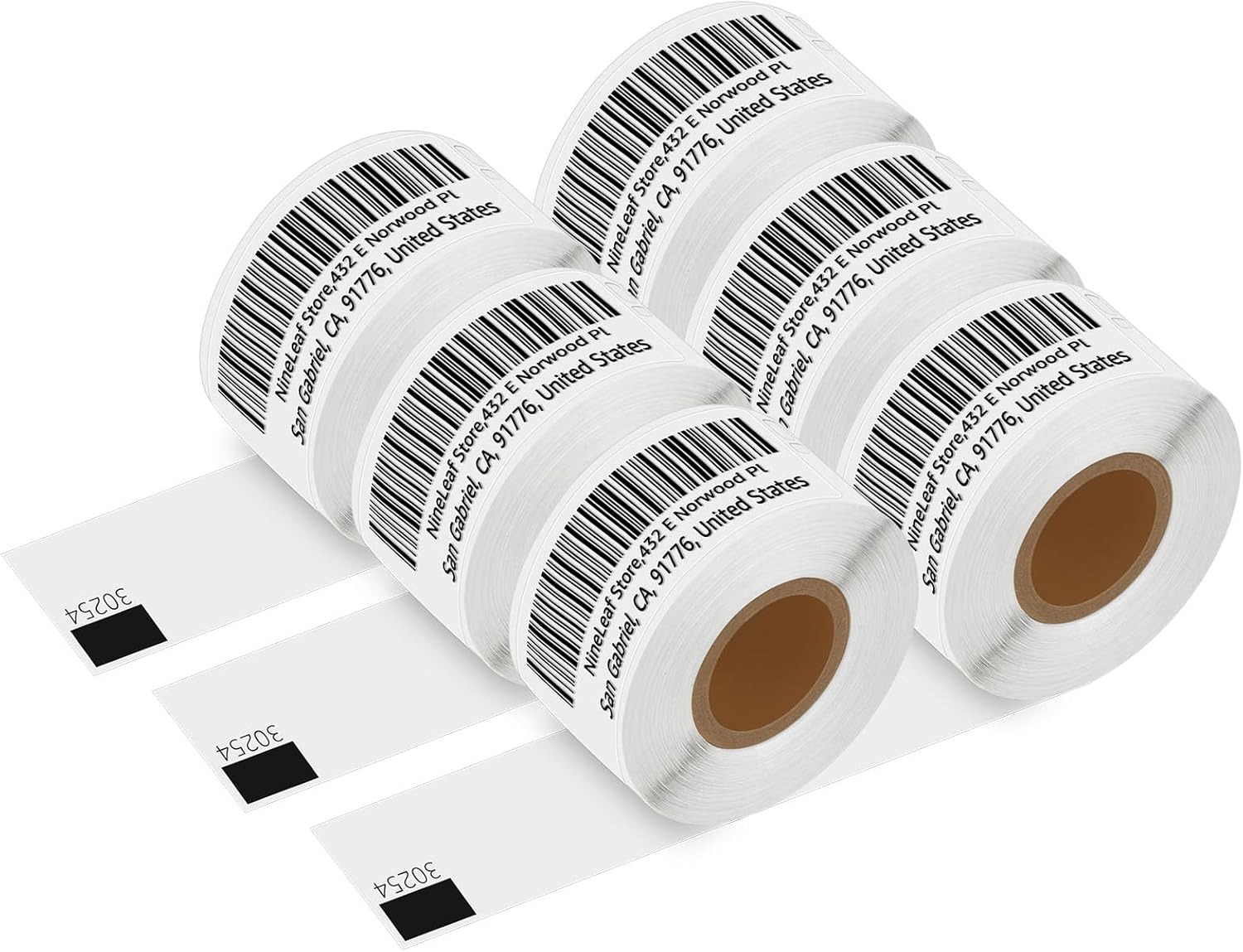 NineLeaf 6 Roll (780 Labels) Compatible for Dymo 30254 (1-1/8" x 3-1/2 ...