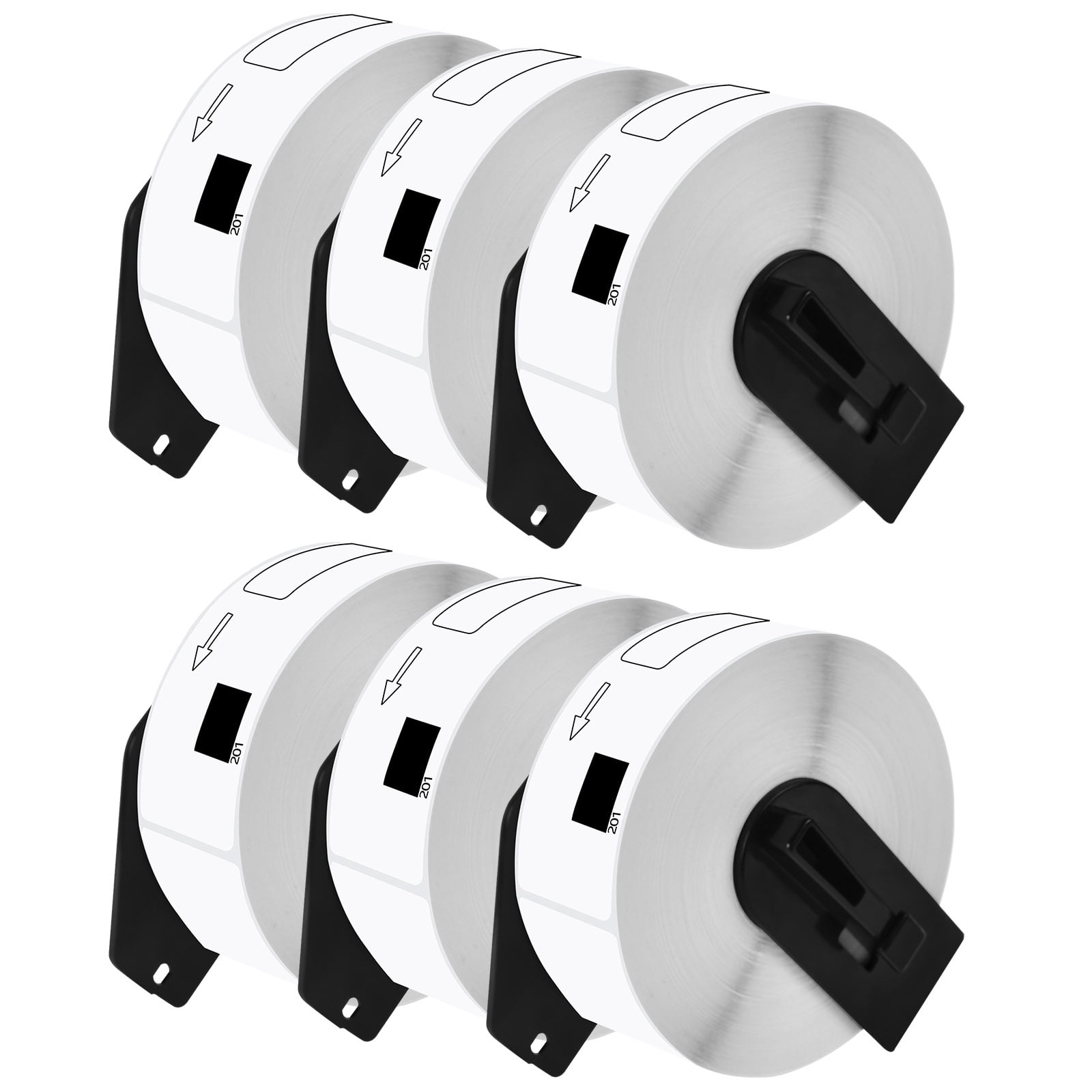 NineLeaf 6 Rolls Compatible for Brother DK-1201 1.1 in x 3.5 in Die-Cut Standard Address Labels, 400 Labels Per Roll