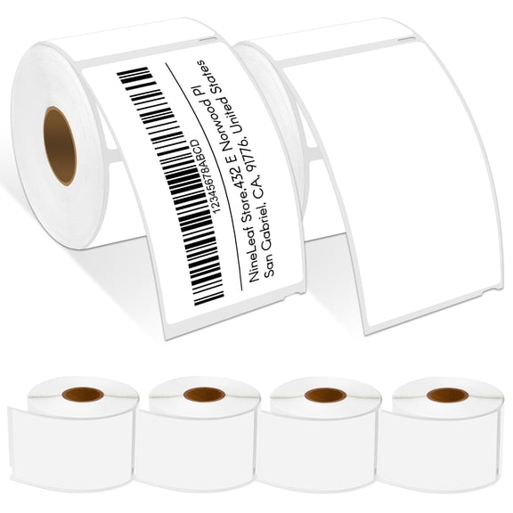 NineLeaf 6 Rolls Compatible for DYMO 30256 2-5/16 in x 4 in Shipping Address Barcode Labels, 300 Labels Per Roll