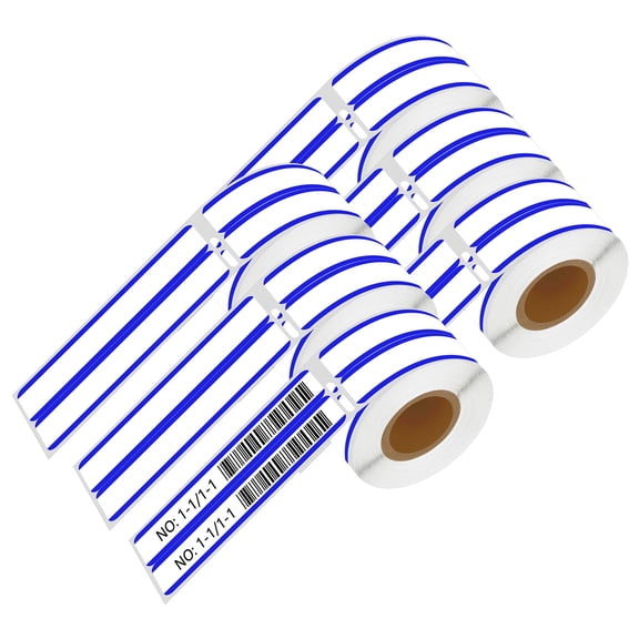 NineLeaf 6 Rolls Compatible for DYMO 30275 9/16 in x 3-7/16 in White w/Blue Stripe 2 up File Folder Labels, 260 Labels Per Roll
