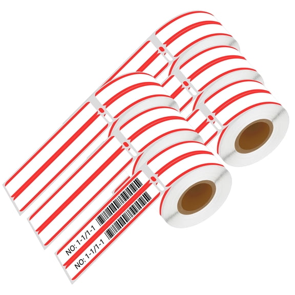 NineLeaf 6 Rolls Compatible for DYMO 30276 9/16 in x 3-7/16 in White w/Red Stripe 2 up File Folder Labels, 260 Labels Per Roll