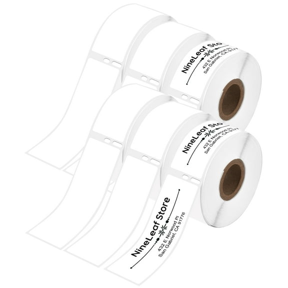NineLeaf 6 Rolls Compatible for DYMO 30320 1-1/8 in x 3-1/2 in Shipping Address Barcode Mailing Direct Thermal Labels, 260 Labels Per Roll