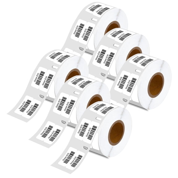 NineLeaf 6 Rolls Compatible for DYMO 30333 1/2 in x 1 in Extra Small 2-up Multipurpose Labels, 1000 Labels Per Roll