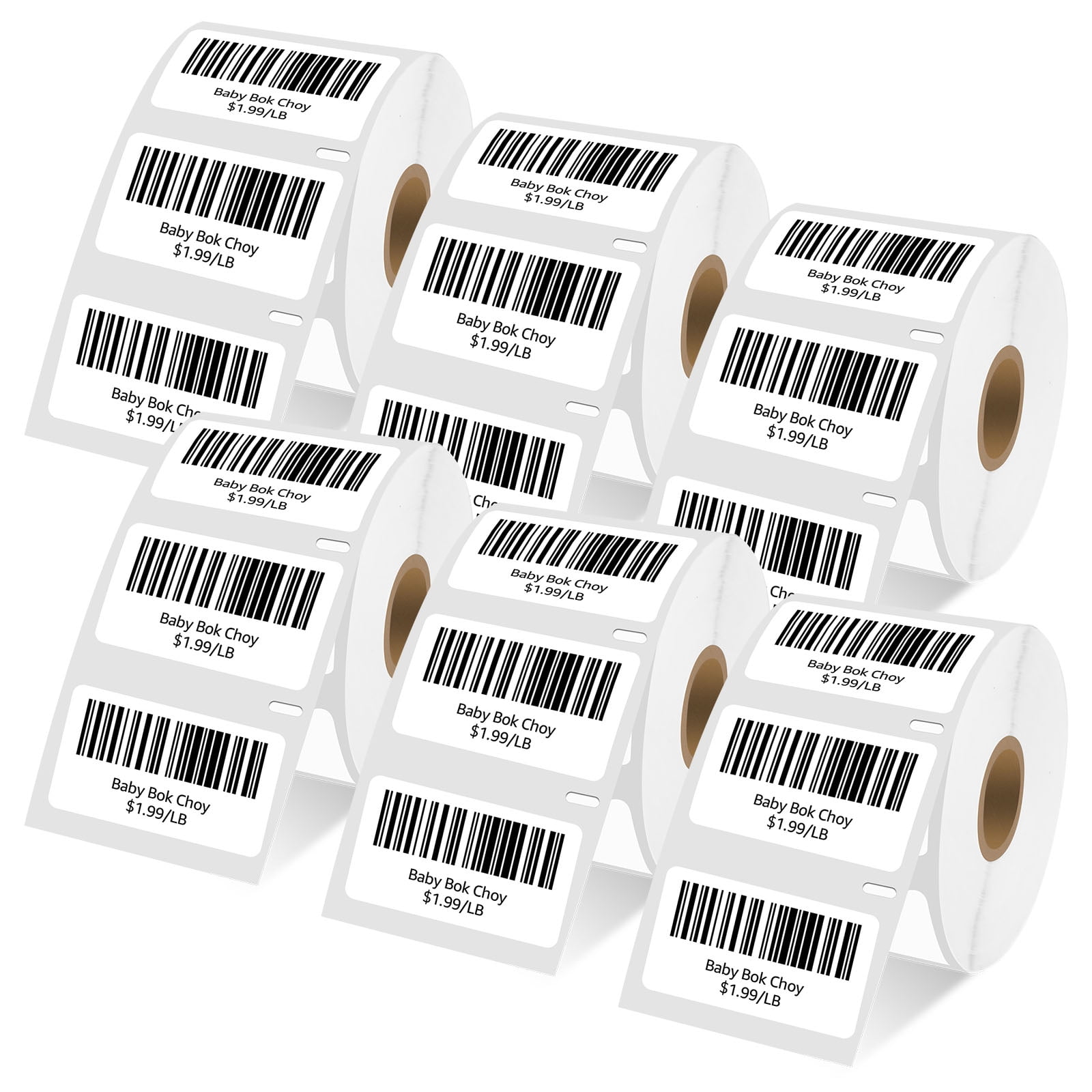 NineLeaf 6 Rolls Compatible for DYMO 30344 2-5/16 in x 4 in White with Red Border Shipping Address Barcode Labels, 300 Labels Per Roll