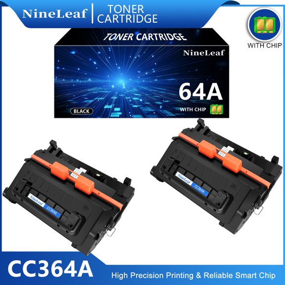 NineLeaf 64A Compatible Toner Cartridge Replacement for HP CC364A 64A Black Toner Cartridge use for Laser jet P4014 P4014n P4015 P4015dn P4015n P4015tn P4015x P4515(2 Pack,10000 Pages)