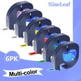 thumbnail image 1 of NineLeaf 6PK Compatible for DYMO LetraTag Refills 12mm 1/2'' Black on White/Clear/Red/Blue/Yellow/Green Plastic Label Maker Tape, 1 of 6