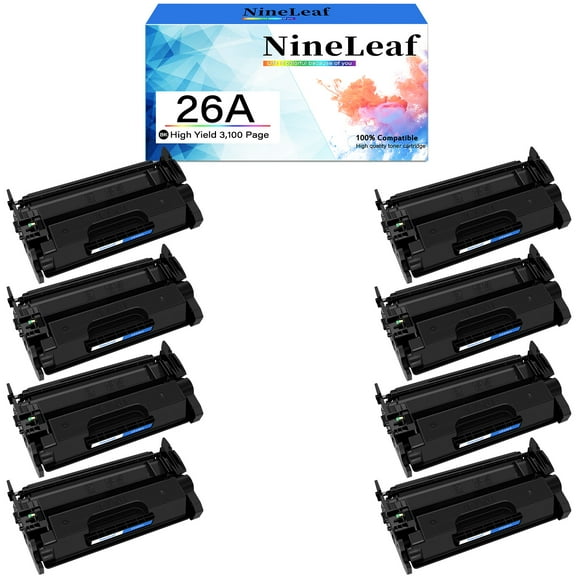 NineLeaf 8-Pack 26A Compatible Toner Cartridge Replacement for HP 26A CF226A Black Toner Cartridge to use for Laserjet Pro M402n M402dn M402d M402dw M402dne MFP M426dw MFP M426fdw MFP M426fdn Printer