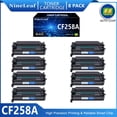 thumbnail image 1 of NineLeaf 8-Pack 58A CF258A Compatible Toner Cartridge Replacement for 58A Black Toner Cartridge to use for Laserjet Pro M404dn M404n M428fdn M406dn M430f M428 M304 Printer, 1 of 7