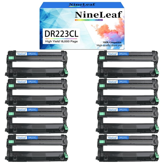 NineLeaf 8 Pack DR223CL (C/Y/M/K) Drum Unit Compatible for Brother DR223 DR-223 Work with HL-L3230CDN HL-L3290CDW DCP-L3550CDW MFC-L3770CDW MFC-L3710CW Printer