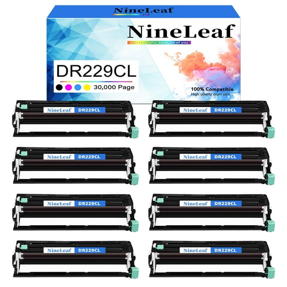 NineLeaf 8 Pack DR229CL Compatible Drum Unit Replacement for Brother DR229 DR-229CL Drum to use in HL-L3220CDW HL-L3280CDW MFC-L3720CDW MFC-L3765CDW Printer (Without Toner)