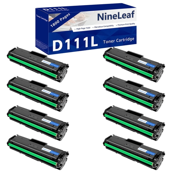 NineLeaf 8 Pack MLT-D111L Compatible Toner Cartridge Replacement for Samsung 111L MLTD111L to use with Xpress M2020W M2022W M2024W M2070FW M2070W Printer