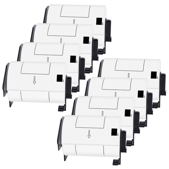 NineLeaf 8 Rolls Compatible for Brother DK-1247 4.07 in x 6.4 in Die-Cut Large Shipping Labels, 180 Labels Per Roll