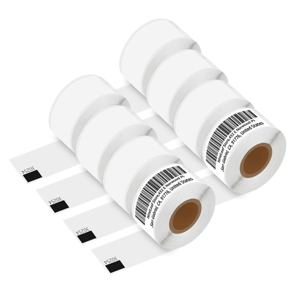 NineLeaf 8 Rolls Compatible for DYMO 30254 1-1/8 in x 3-1/2 in Clear Shipping Address Barcode Labels, 130 Labels Per Roll