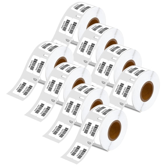 NineLeaf 8 Rolls Compatible for DYMO 30333 1/2 in x 1 in Extra Small 2-up Multipurpose Labels, 1000 Labels Per Roll