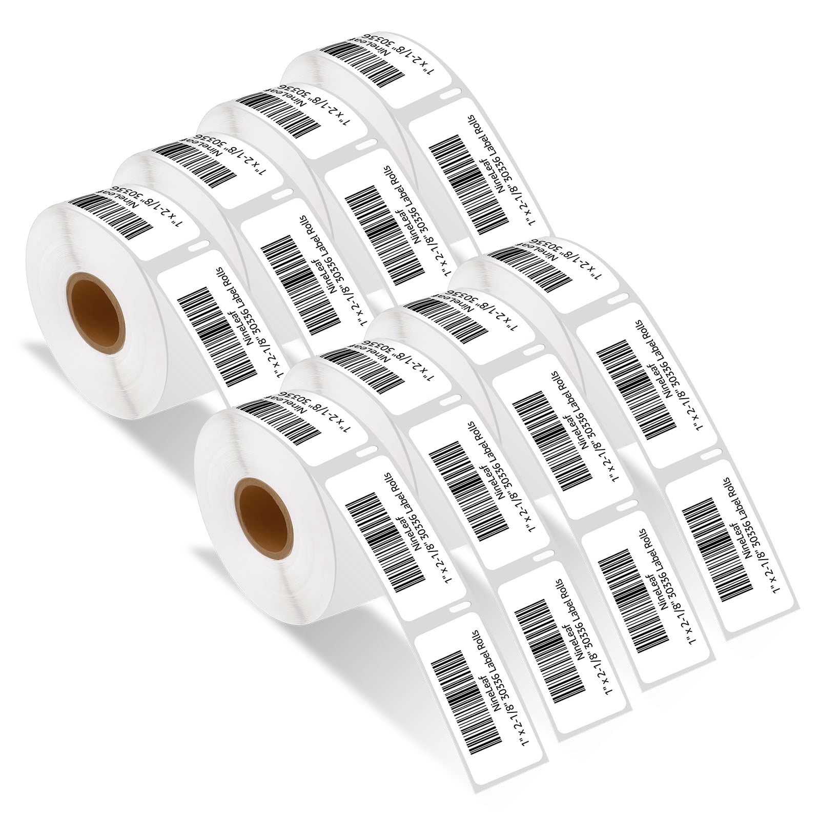 NineLeaf 8 Rolls Compatible for DYMO 30336 1 in x 2-1/8 in Shipping Address Barcode Direct Thermal Labels, 500 Labels Per Roll