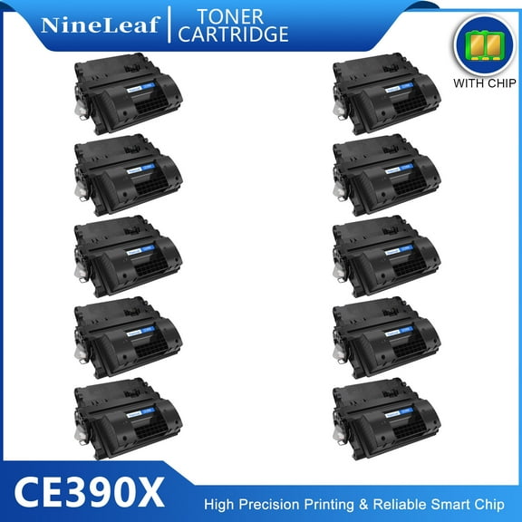 NineLeaf 90X Compatible Toner Cartridge Replacement for HP CE390X 90X Black Toner Cartridge use for Laser Jet M602dn, M602n, M602x, M603dn, M603n(10 Pack,25000 Pages)