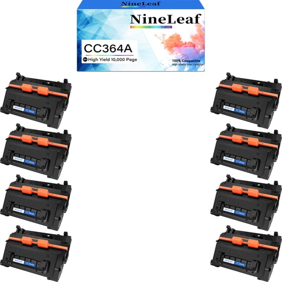 NineLeaf CC364A Compatible Toner Cartridge Replacement for HP 64A Toner Cartridge to use for P4014 P4014dn P4014n P4015 P4015dn P4015n P4015tn P4015x P4515 P4515n P4515tn(Black,8 Pack)
