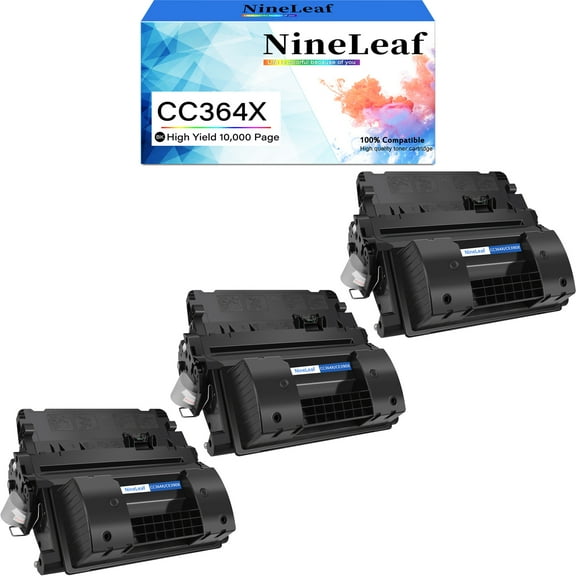 NineLeaf CC364X Compatible Toner Cartridge Replacement for HP 64X Toner Cartridge to use for Laserjet P4015dn P4015n P4015tn P4015x P4515n P4515tn P4515 Printer(Black,3 Pack)