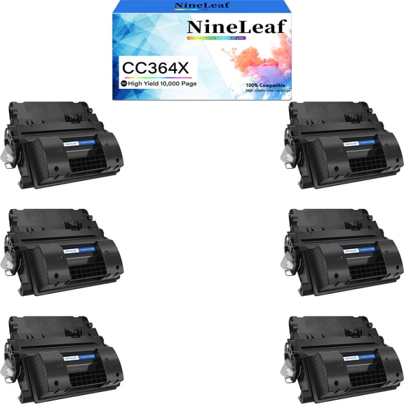 NineLeaf CC364X Compatible Toner Cartridge Replacement for HP 64X Toner Cartridge to use for Laserjet P4015dn P4015n P4015tn P4015x P4515n P4515tn P4515 Printer(Black,6 Pack)
