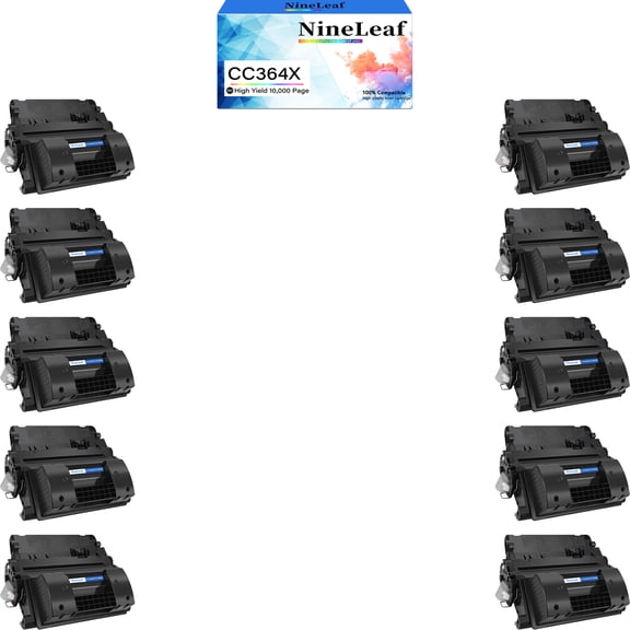 NineLeaf CC364X Compatible Toner Cartridge Replacement for HP 64X Toner Cartridge to use for Laserjet P4015dn P4015n P4015tn P4015x P4515n P4515tn P4515 Printer(Black,10 Pack)
