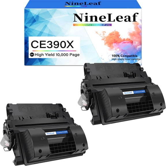 NineLeaf CE390X Compatible Toner Cartridge Replacement for HP 90X Toner Cartridge to use for Laserjet Enterprise 600 M602, M603 Series Laserjet Enterprise M4555 MFP Series(Black,2 Pack)