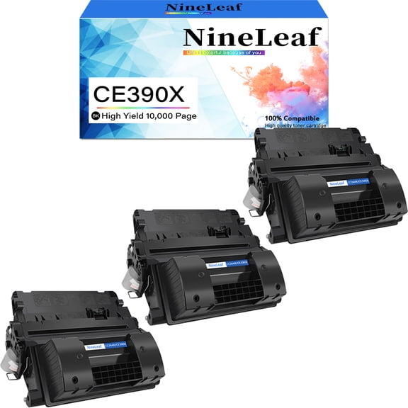 NineLeaf CE390X Compatible Toner Cartridge Replacement for HP 90X Toner Cartridge to use for Laserjet Enterprise 600 M602, M603 Series Laserjet Enterprise M4555 MFP Series(Black,3 Pack)