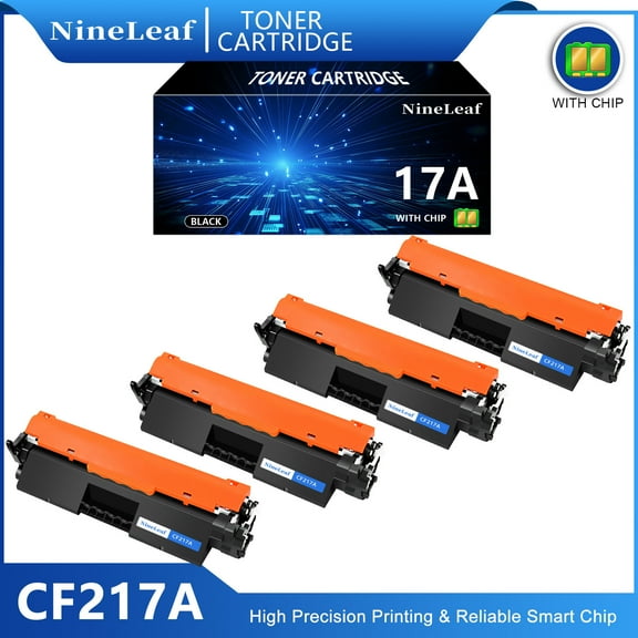 NineLeaf CF217A Compatible 17A Black Toner Cartridge Replacement for HP Laser jet Pro M102a M102w MFP M130a M130fn M130fw M130nw Printers, 1600 Pages, 4PC