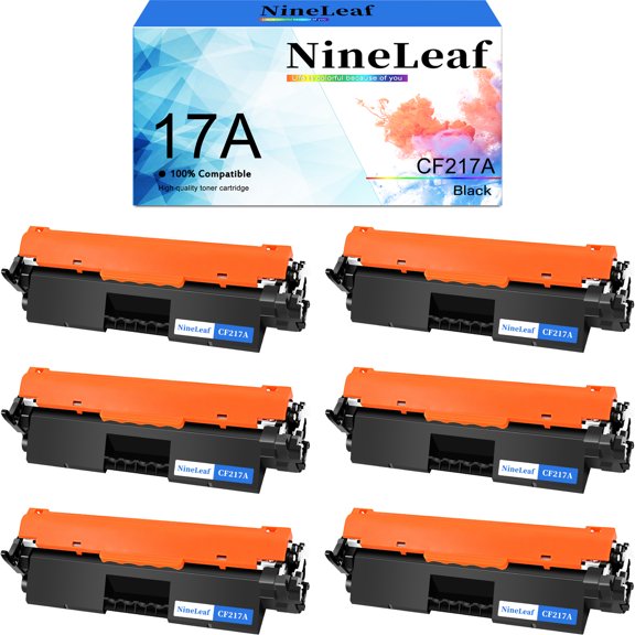 NineLeaf CF217A Compatible Toner Cartridge Replacement for HP 17A Black Toner Cartridge to use for LaserJet Pro MFP M130a M130fn M130fw M130nw M102a M102w Printer Ink (6PCS)