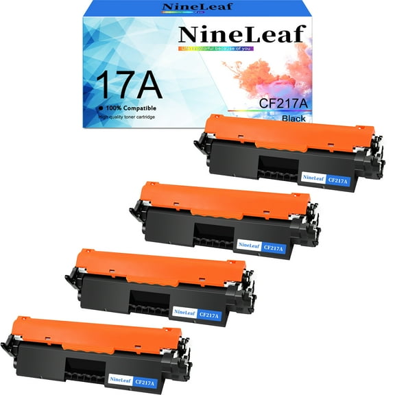 NineLeaf CF217A Compatible Toner Cartridge Replacement for HP 17A Black Toner Cartridge to use for LaserJet Pro MFP M130a M130fn M130fw M130nw M102a M102w Printer Ink (4PCS)