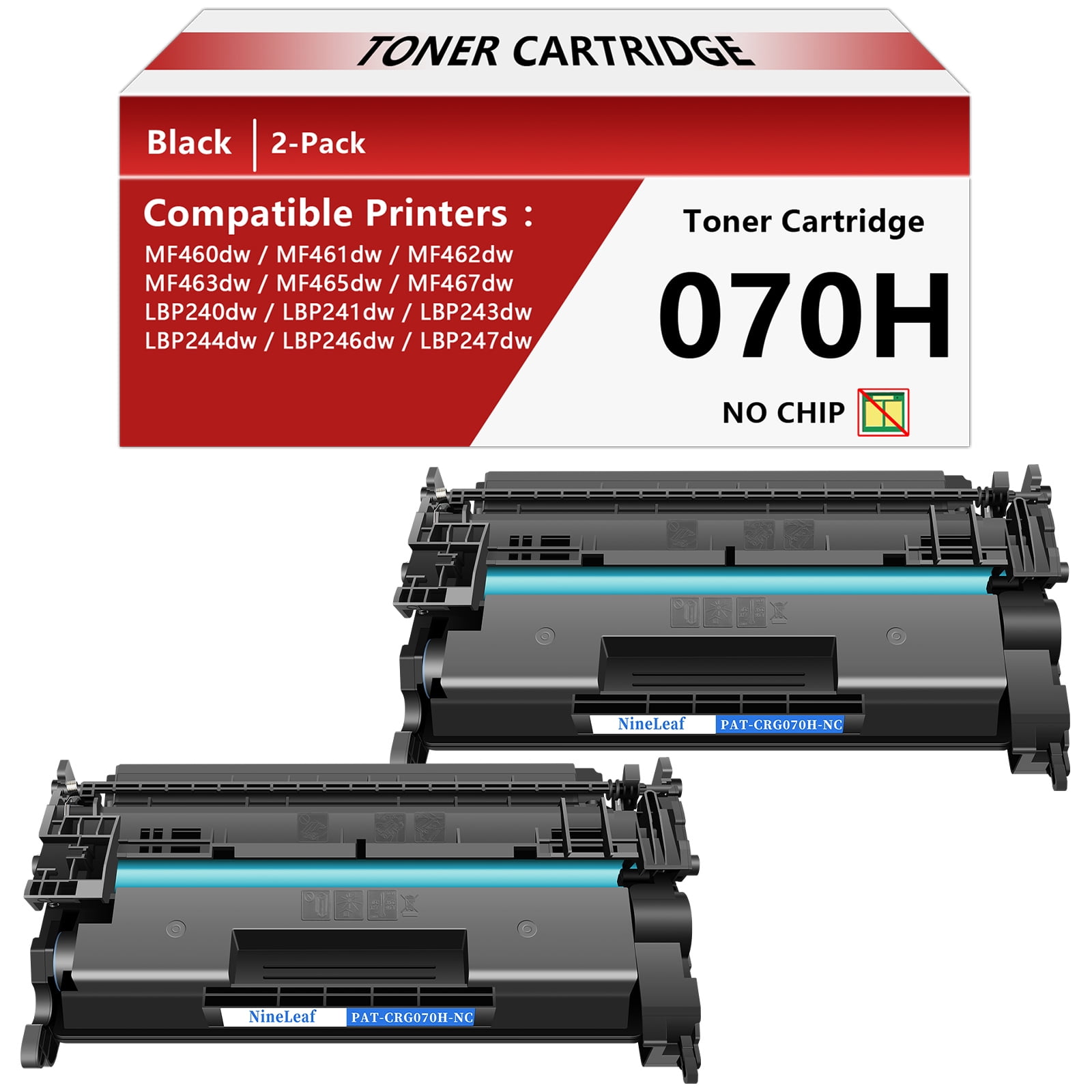 NineLeaf Compatible Black Toner Cartridge Replacement for Canon 070H ...